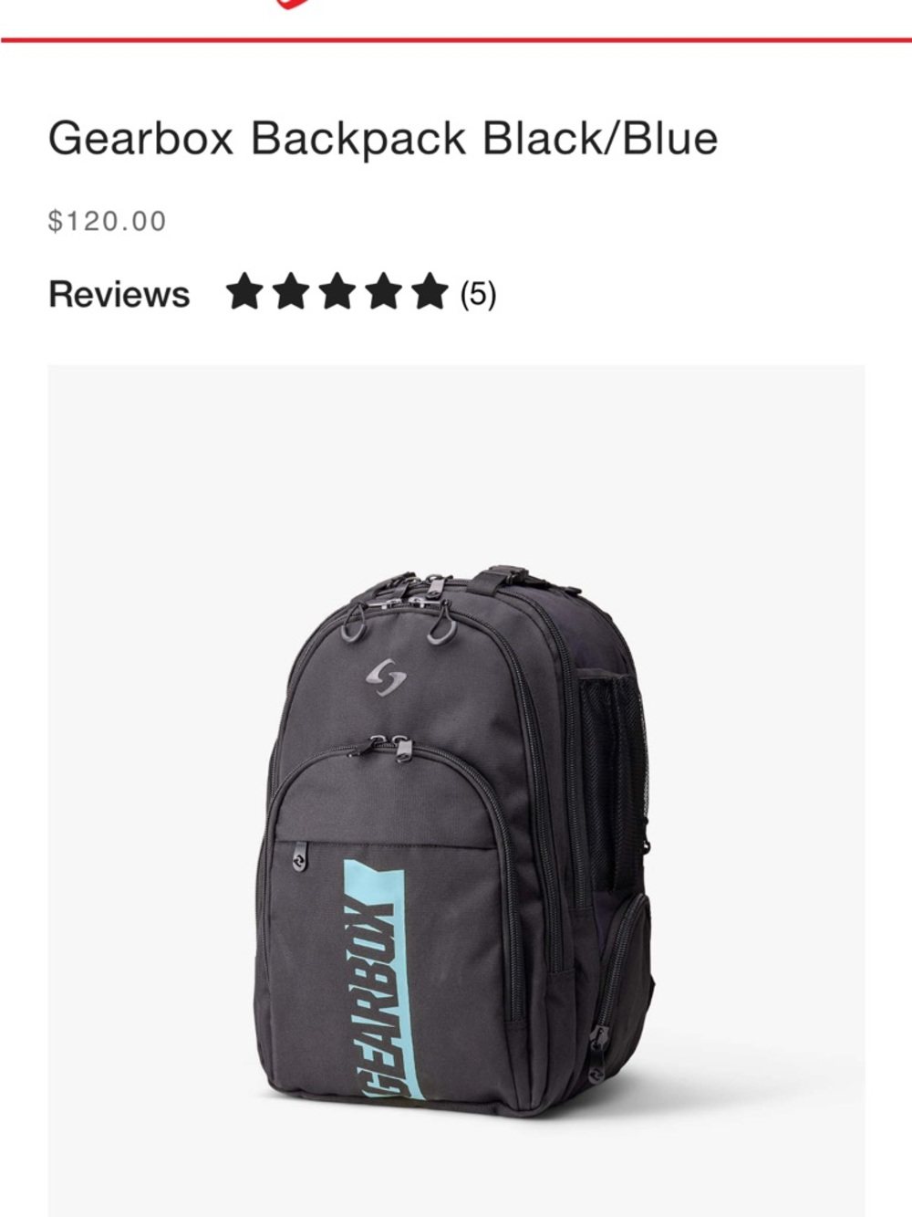 Pickleball Backpack in Black with Light Blue Accent NWT